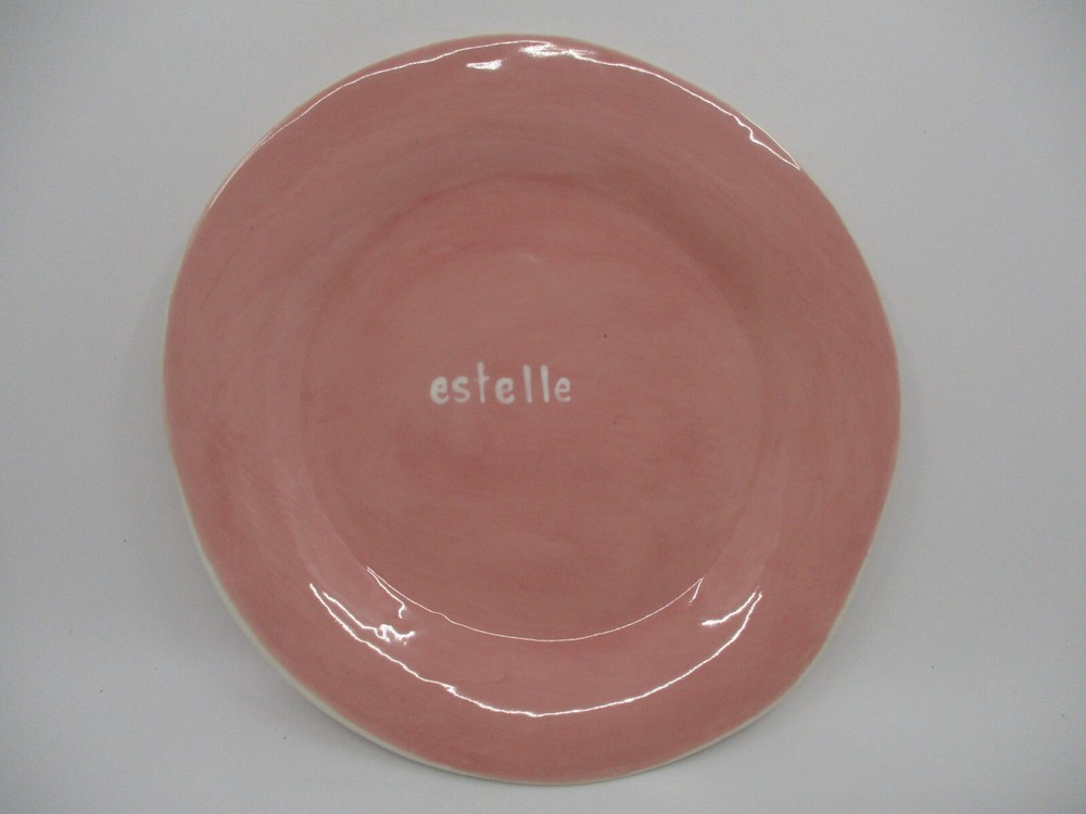 ALEX MARSHALL STUDIOS PINK CHILD PLATE - ESTELLE - 9"  0709I