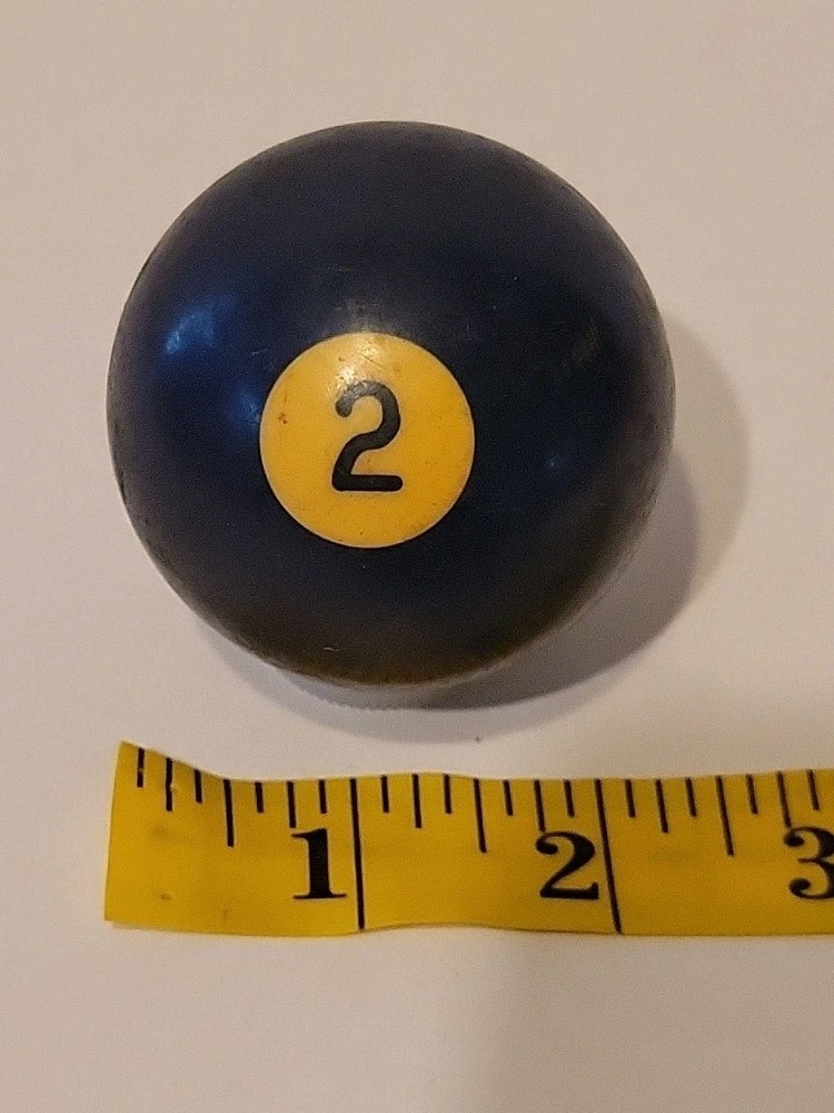 Vintage No. 2 Solid Blue Pool Ball Billiard 2" Replacement (F)