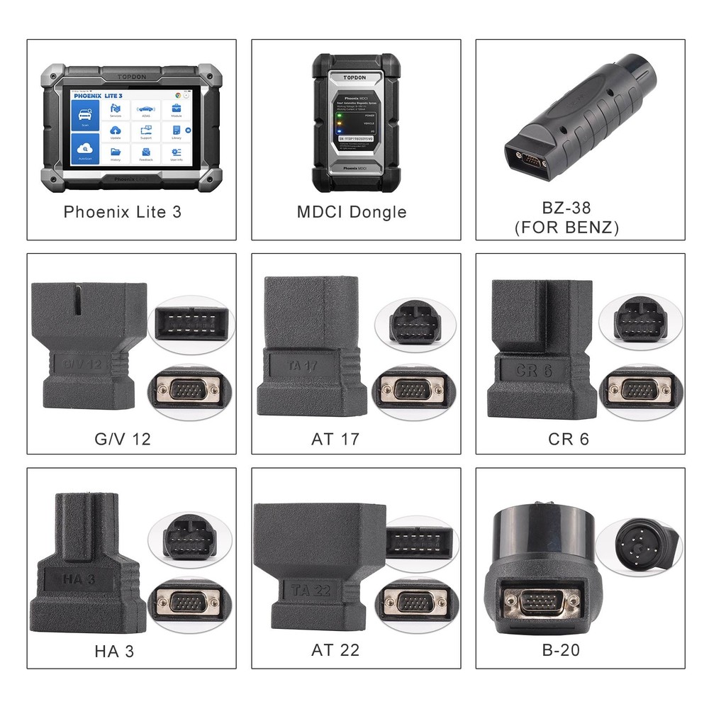 TOPDON Phoenix Lite3 Bi-Directional OE-Level Diagnostic Scanner Coding FCA,CANFD