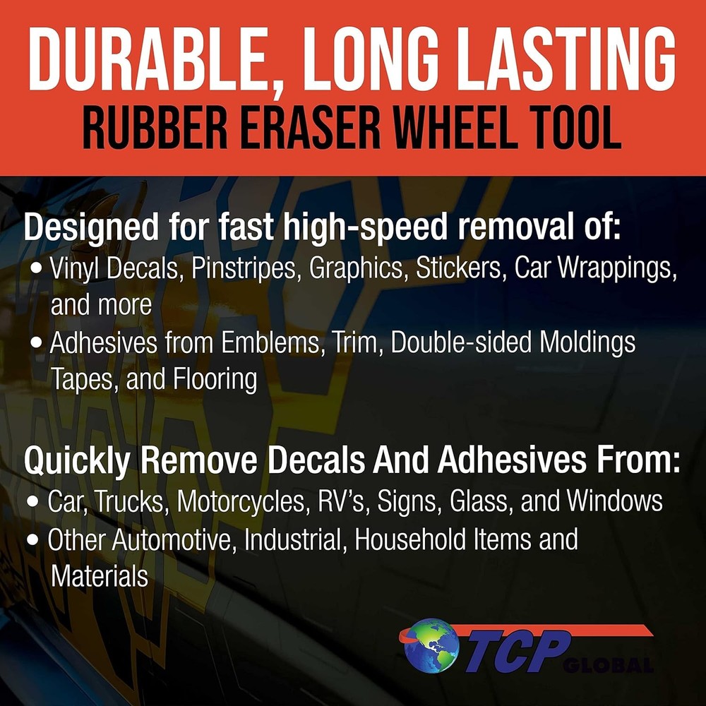 Rubber Eraser Wheel with Drill Adapter Decal Remover Tool