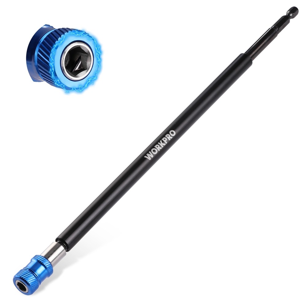 WORKPRO 12" Drill Bit Extension 1/4" Quick Release Magnetic Bit Holder for Drill