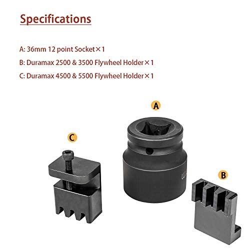 Flywheel Locking Tool with 36mm 3/4’’ Socket for 6.6L Duramax