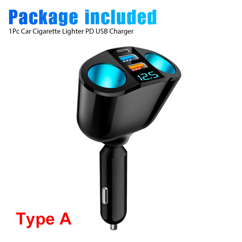 12V Dual USB Car Cigarette Lighter Socket Splitter Power Adapter Charger Outlet