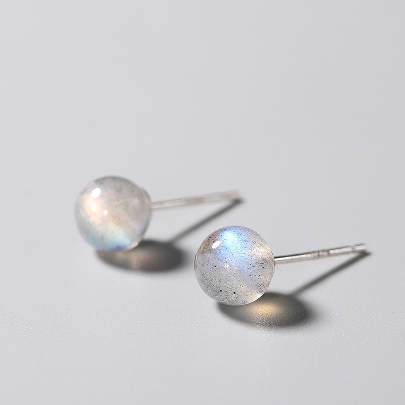 Natural Moonstone Simple and Delicate Earrings for Women Healing Crystal Jewelry