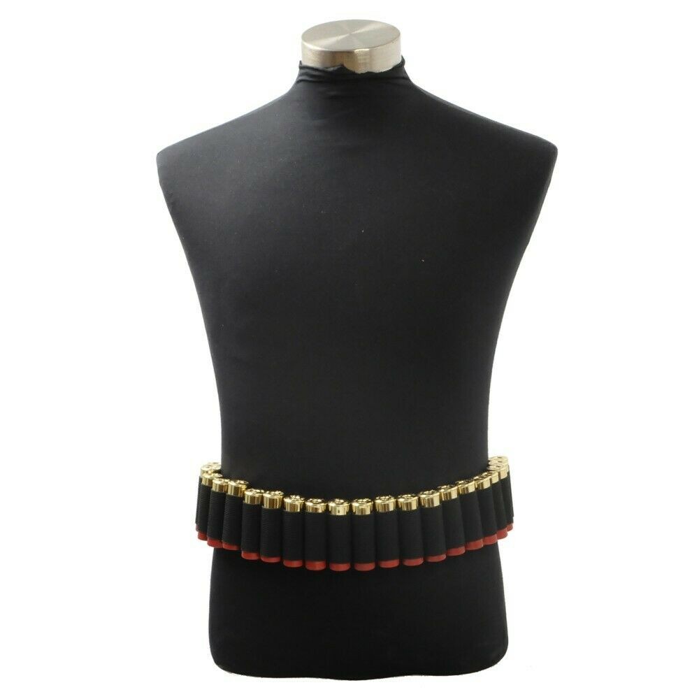 25 Round Shotgun Sling Bandolier Ammo Waist Belt with Shell Holder for 12GA 20GA
