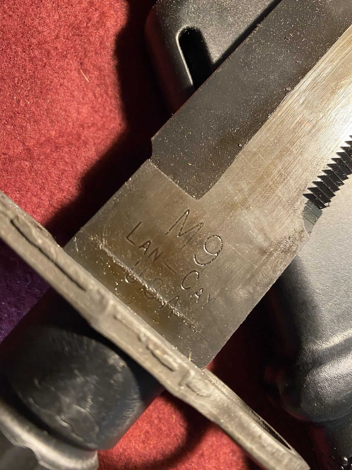 Lan Cay M9 Military All Black Scabbard And Grip UNISSUED VERY RARE Gulf War NOS