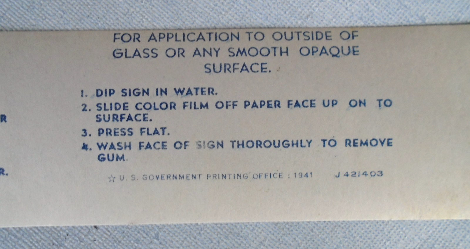 Buy Defense Bonds..stamps decal, Government issue, dated 1941