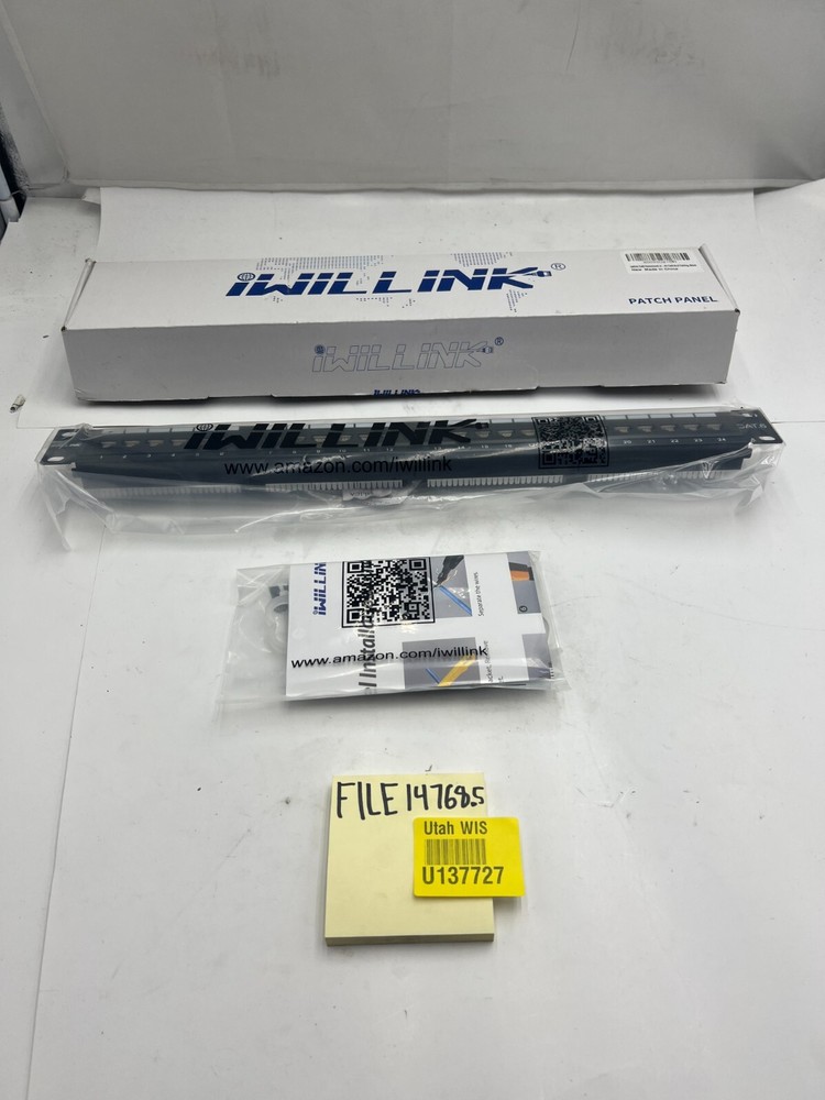 OEM Iwillink Cat6 RJ45 Rackmount Wall Mount Patch Panel Black