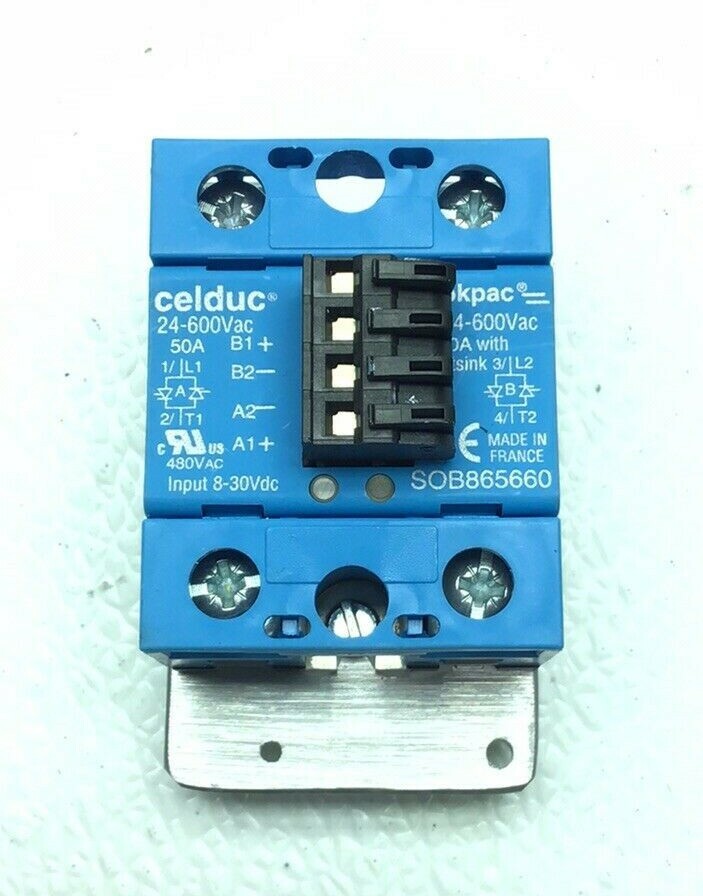 NEW CELDUC SOB865660 SOLID STATE RELAY 24-600-VAC 8-30-VDC 50-AMPS