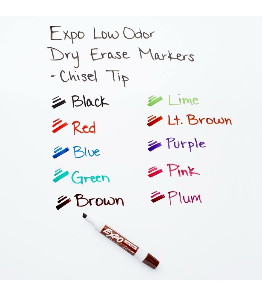 Expo Dry Erase Markers Low Odor Chisel Tip, Green, Chisel Tip, 12-Count