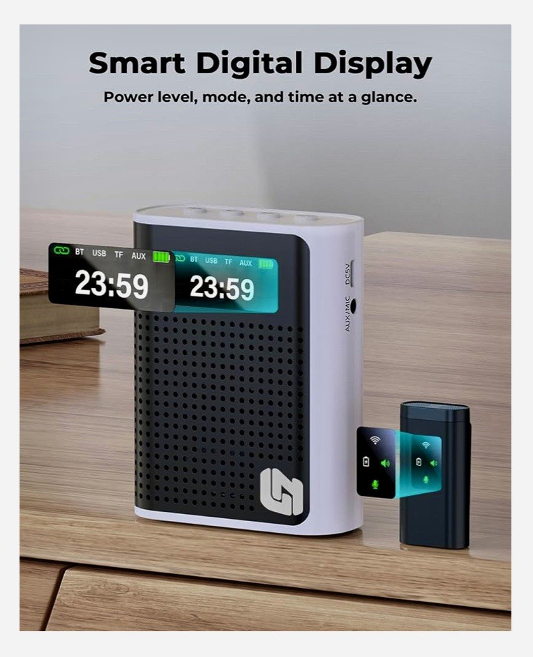 Voice Amplifier Wireless Microphone/Handheld Mic- Bluetooth Portable Speaker -