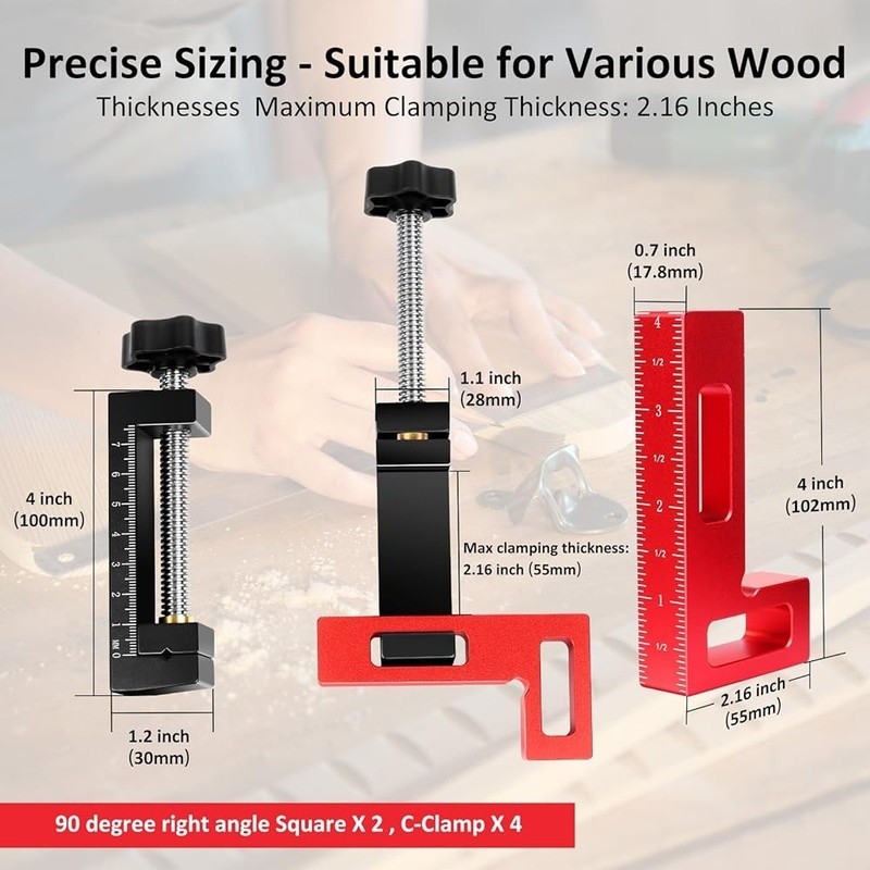 Woodworking Corner Clamps 90 Degree Right Angle Tool Set DIY Projects Frames