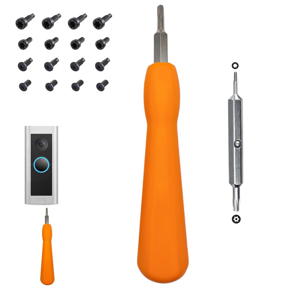 Ring Doorbell Screwdriver & 20 Security Screws Kit – One Size, Orange