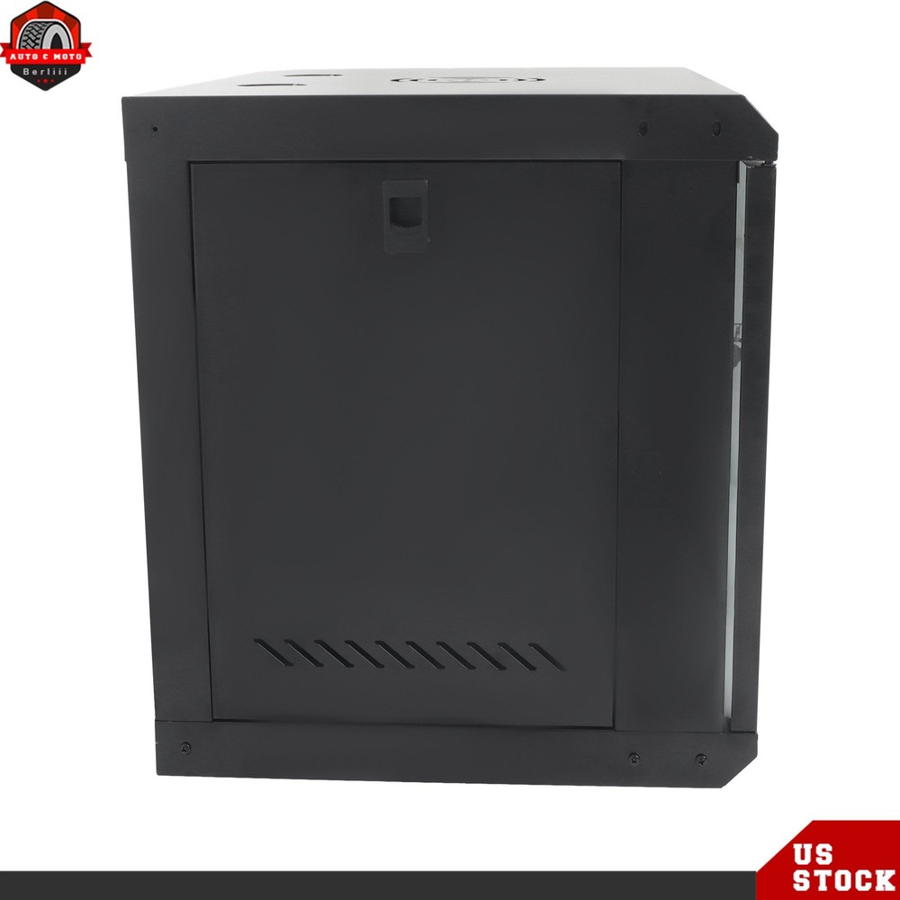 9U Network Server Cabinet Rack Wall Mount 15.5'' Deep Door Lock High Security