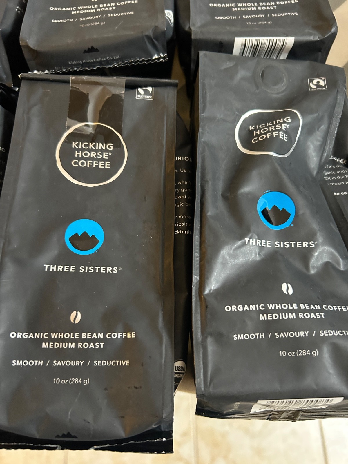 Kicking Horse Coffee Three Sisters Medium Roast Whole Bean Coffee, Pack of 6