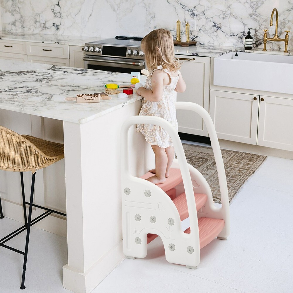 3 Step Stool Kids Step Stool Stepping Standing Stool Helper Lightweight Non-Slip