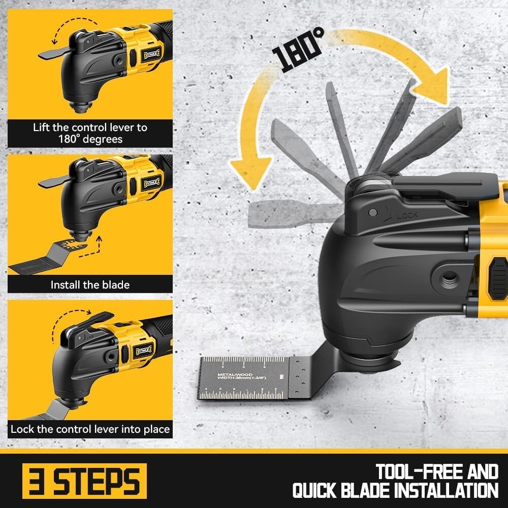 Cordless Oscillating Tool for Dewalt 18V/20V Battery Not Inc 6 Variable Speed