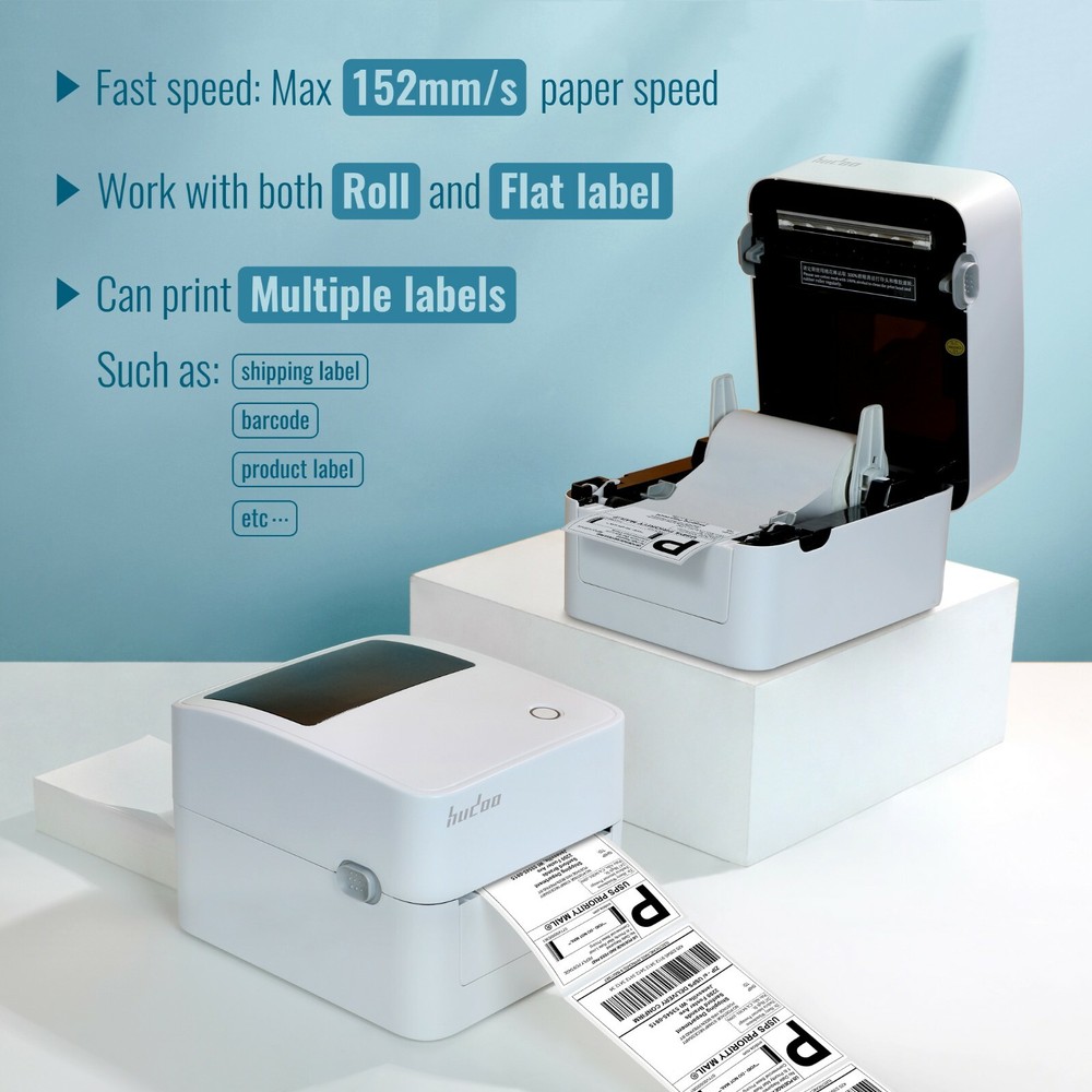Hudoo 2054K Thermal Label Printer,4X6 Shipping Label Printer (USB)