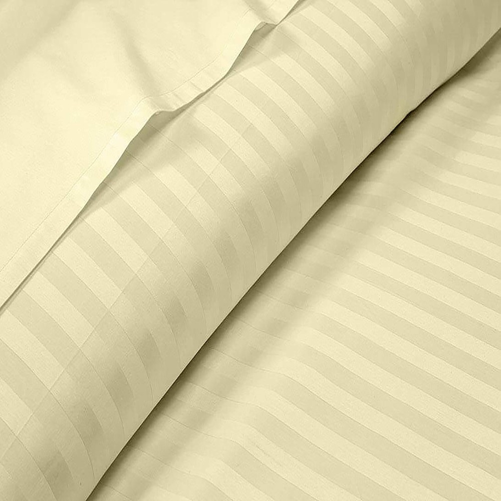 Soft Bedding 1000 - 1200 Thread Count 100% Cotton Ivory Stripe Select Item