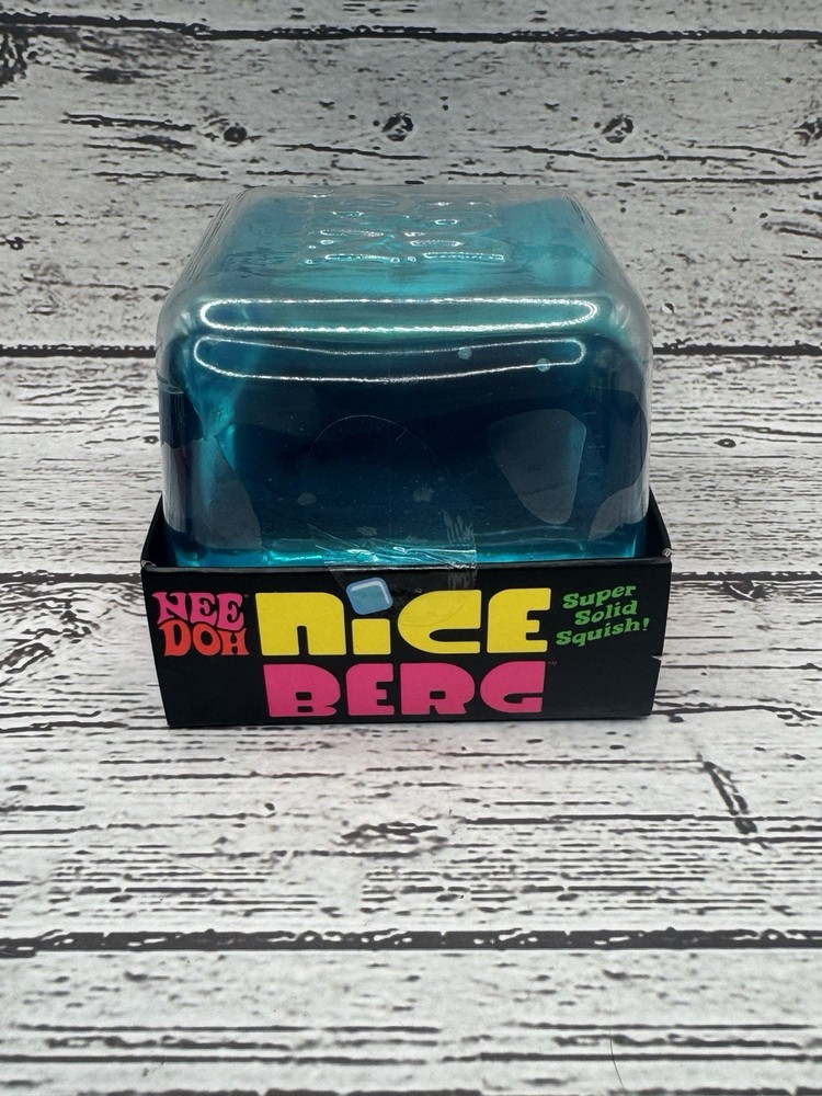 NeeDoh Nice Berg Blue XL Giant Nee Doh Niceberg Solid Squish Cube Ice Block