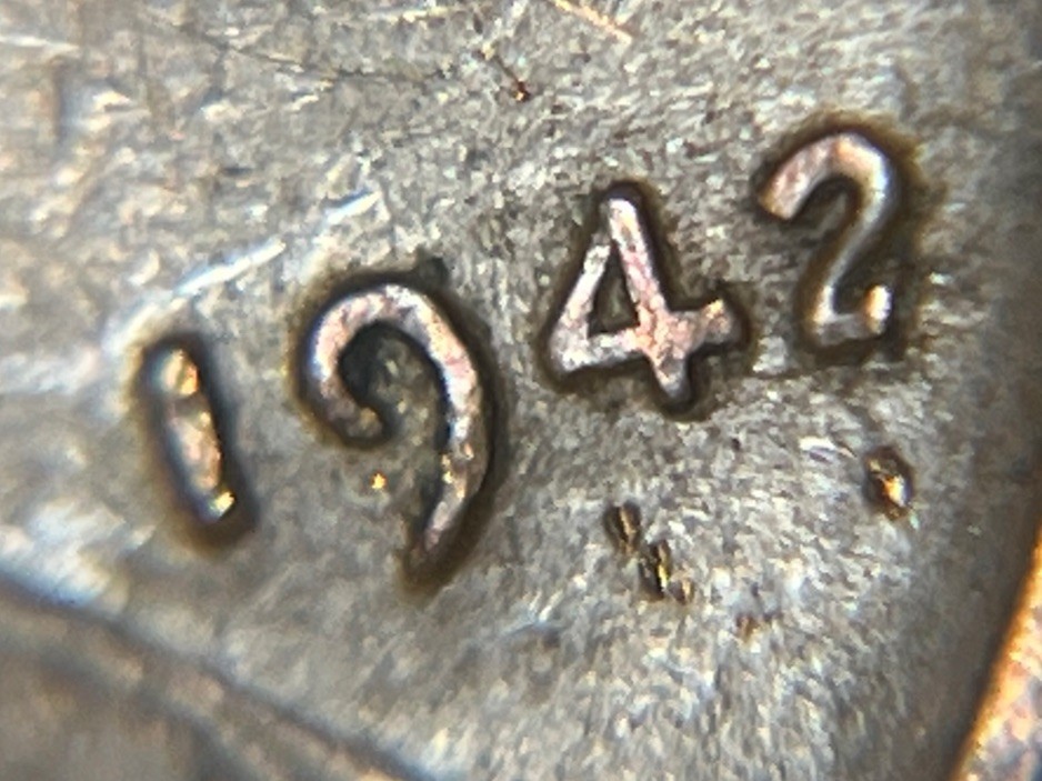 1942 Wheat Penny Error Deformed 2 Date Error