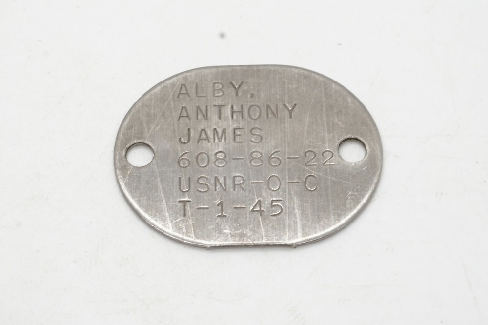 WWII 1945 Navy Naval Dog Tag T-1-45