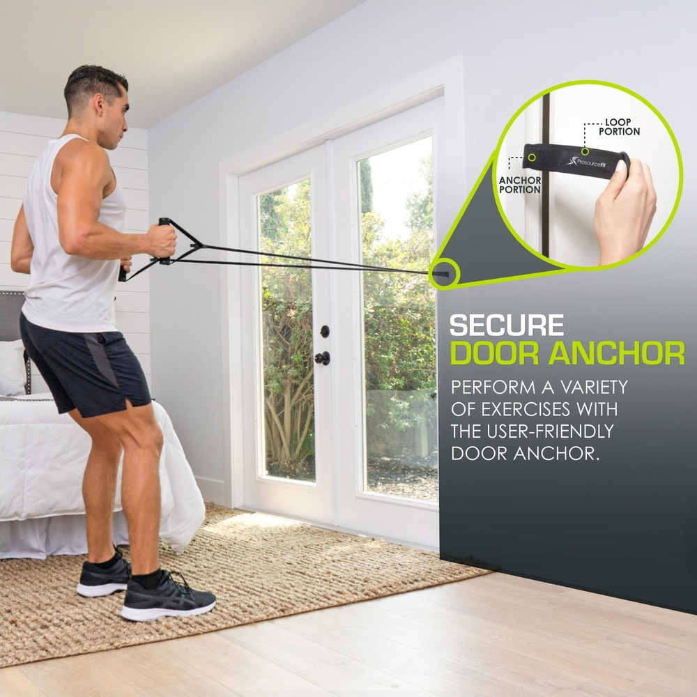 ProsourceFit Single Stackable Resistance Bands with Door Anchor and Exercise ...