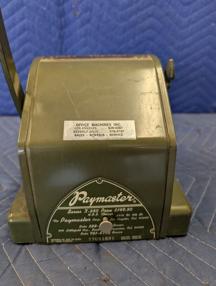 PAYMASTER SERIES X-550 CHECK WRITER 7 COLUMN