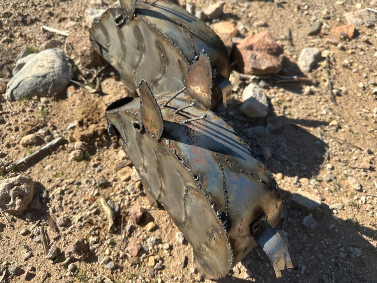 Handcrafted Rustic Metal Javalina Quail Yard Art