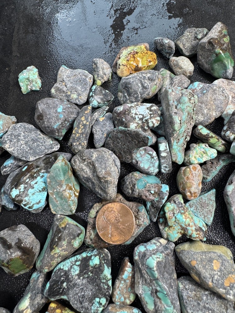 One Pound stabilized Turquoise small nuggets assorted mine free shipping