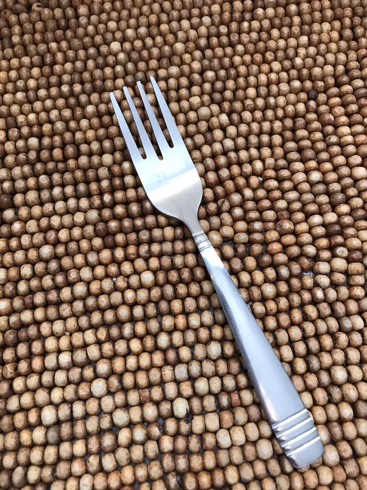 Gibson Stainless Glossy PALMORE Vertical Lines Flat Tip SALAD FORK 6" EUC