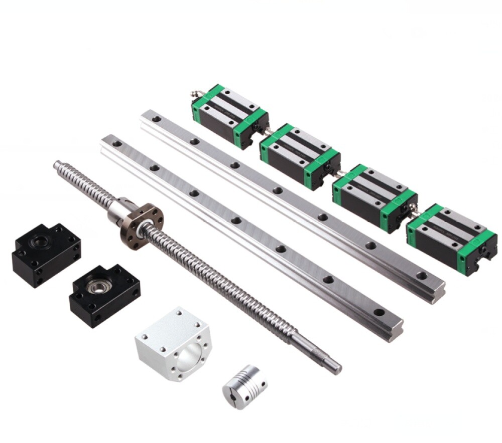 2PCS L200mm~1700mm HGR20 Linear Guide Rail Kt+SFU1605 BallScrew BK/BF12 Set CNC