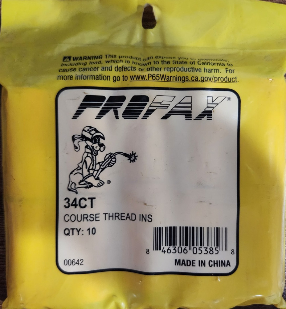 PROFAX PX34CT INSULATOR, COARSE THREAD, (KP34CT), 10/PACK
