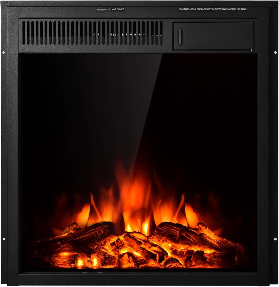 22.5" Electric Fireplace Insert with Remote, Adjustable Heat & 7 Flame Settings