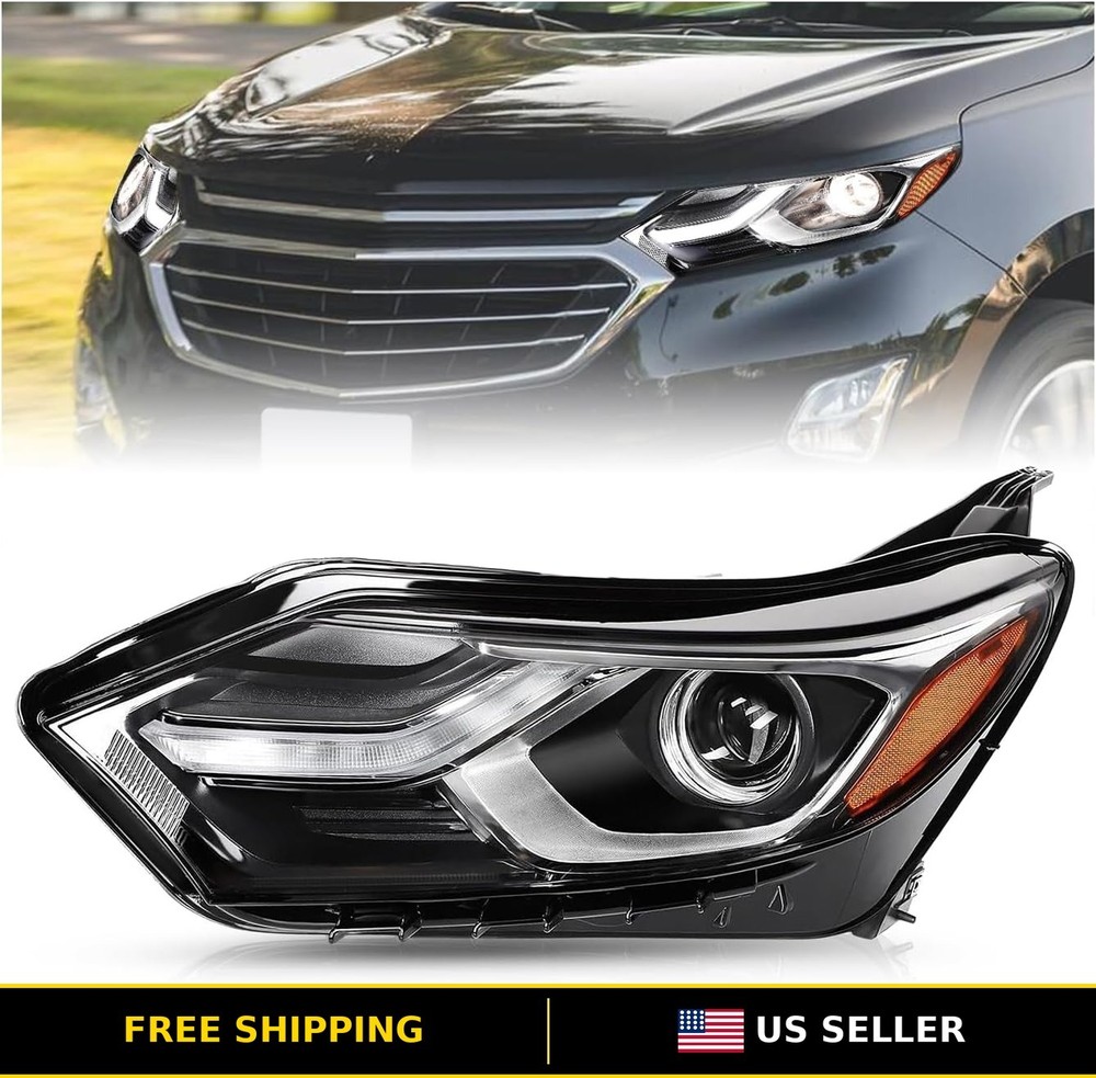 Halogen Headlight Assembly for 2018-2021 Chevy Equinox, Left Driver Side