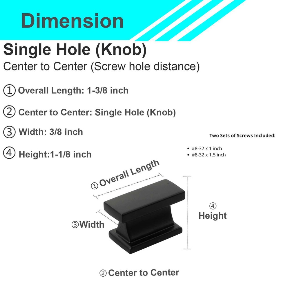 Solid Metal Matte Black Cabinet Pulls Knobs Handles Kitchen Bath Drawer Hardware