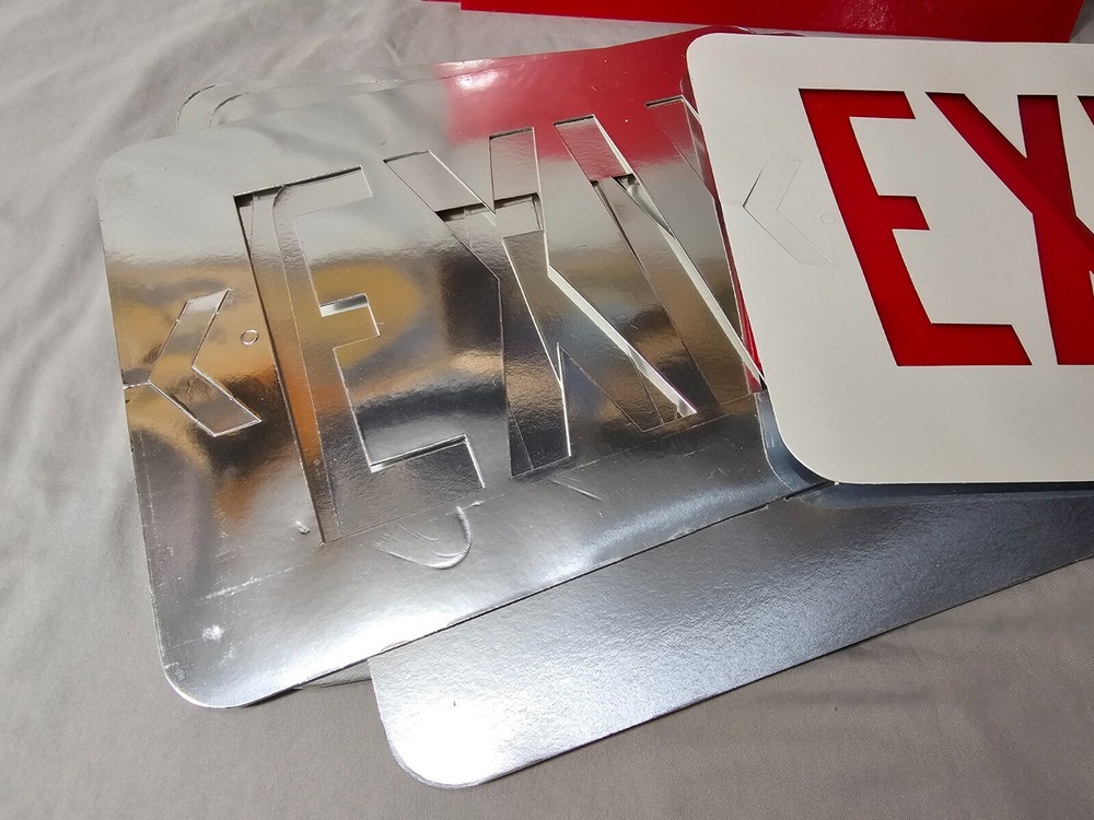 Replacement DIFFUSER Lens & STENCIL For 1990's DUAL-LITE EXCITE SERIES Exit Sign