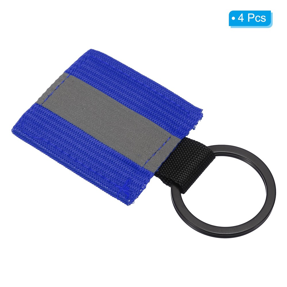 4 Pcs Reflective Keychain Tags, Reflective Zipper Pulls, Blue