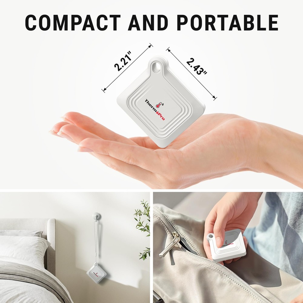ThermoPro Bluetooth Thermometer Hygrometer, 260FT Range White, White