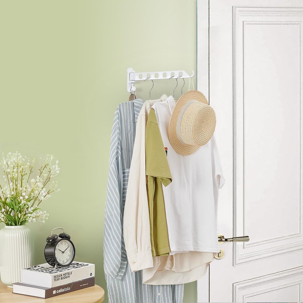 JOOM Laundry Drying Rack Wall Mounted Clothes Drying Rack Clothes Hanger White