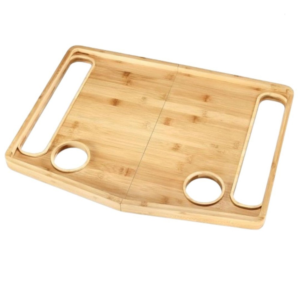 Wood Walker Tray Table with Cup Holder – Foldable, Portable