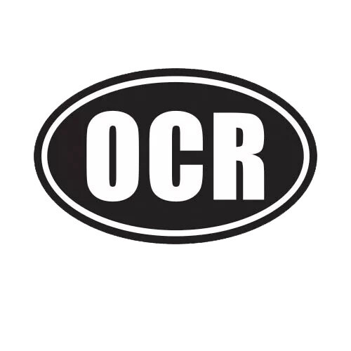 Black Oval OCR Sticker Decal