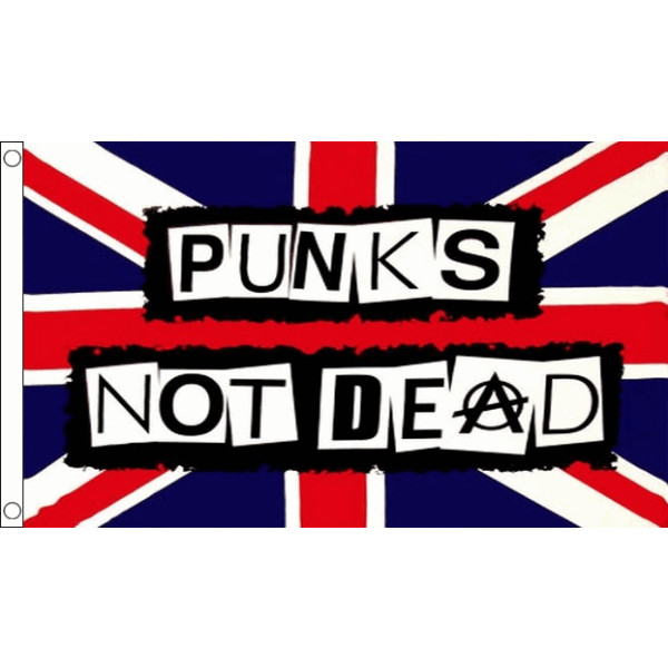Punks Not Dead Union Jack Flag Table Hand Waving Flags Bunting Scrunchie Display