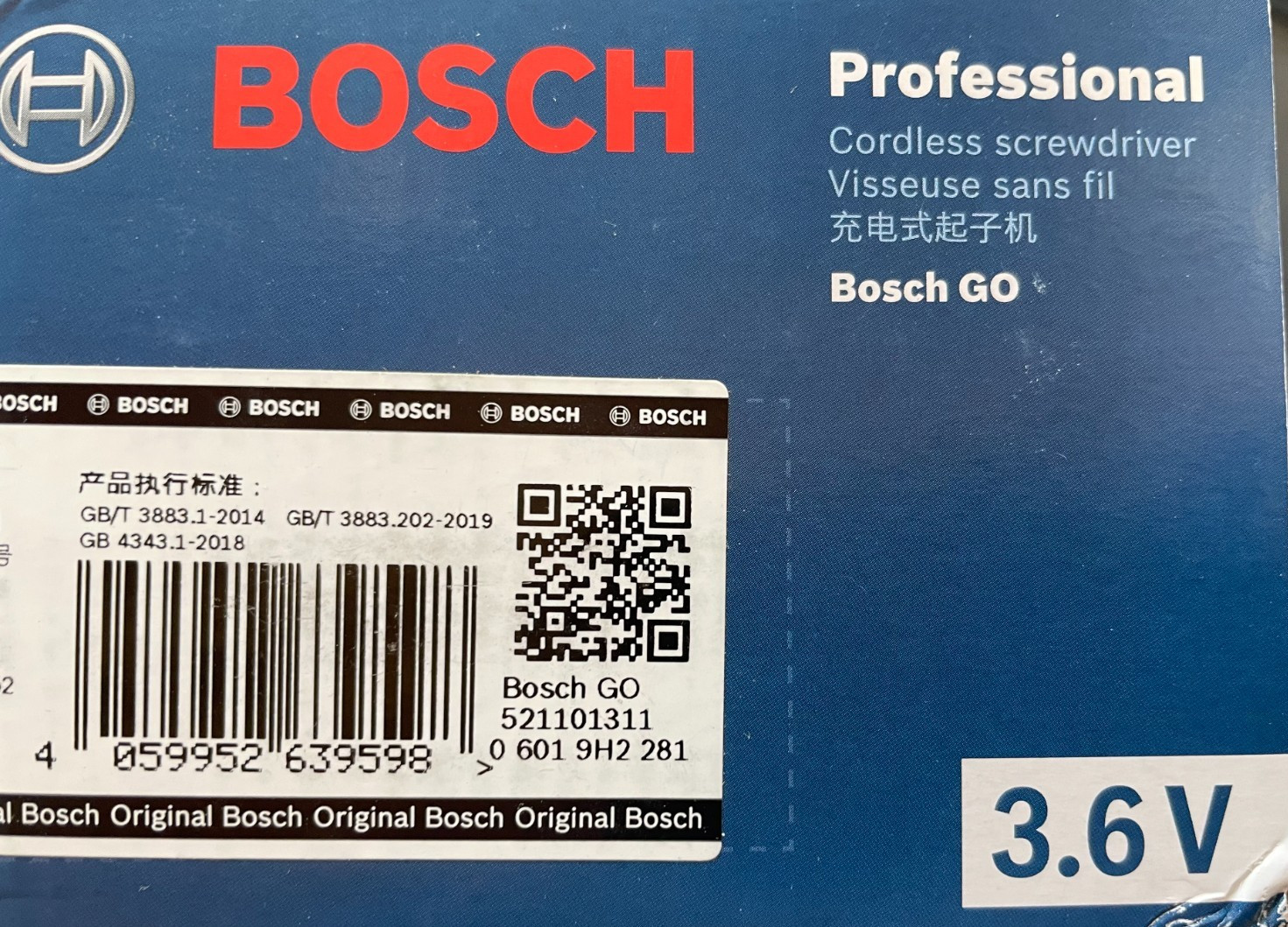 Bosch Professional Cordless Screw Driver Bosch GO 3 (incl. 8pcs bit Set, bit