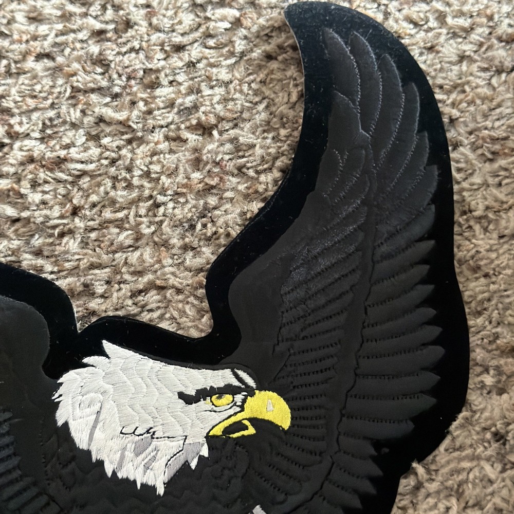 Harley Davidson Bar & Shield Eagle Black Silver Back Vest Patch 13 x 10