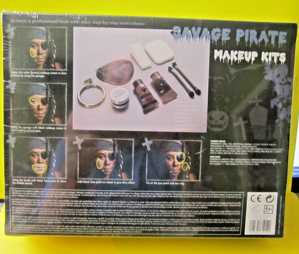 Face Art Savage Pirate Make up kits NEW