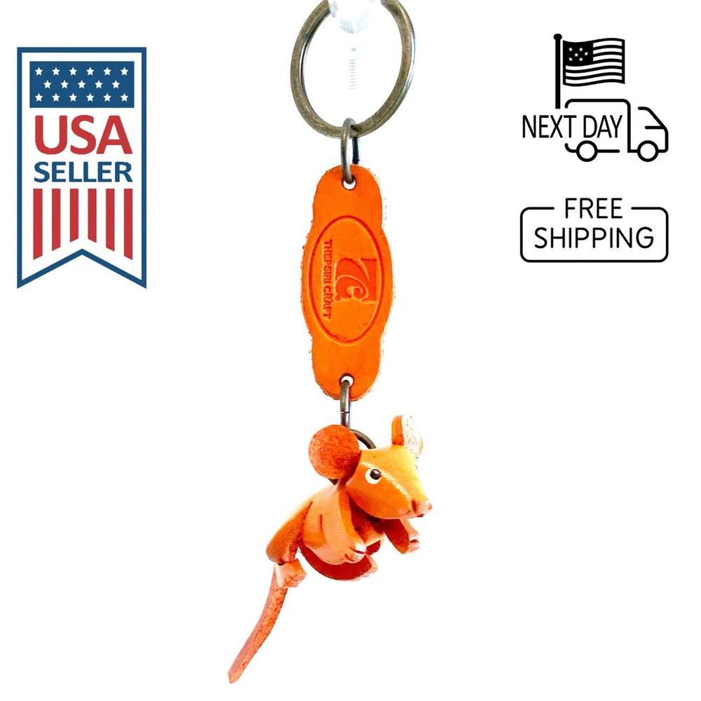 Mouse Handmade Leather Keyring