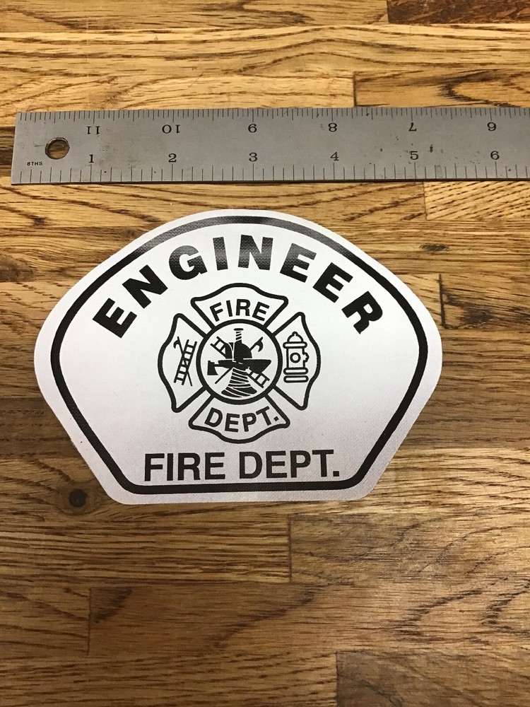 Engineer Fire Dept. Maltese Cross Black/silv Firefighter Helmet Shield Decal B-7