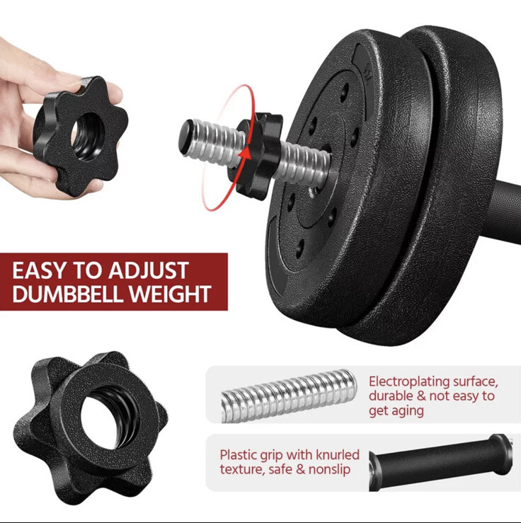 Adjustable Dumbbells Pair, 66lbs, 2 Bars