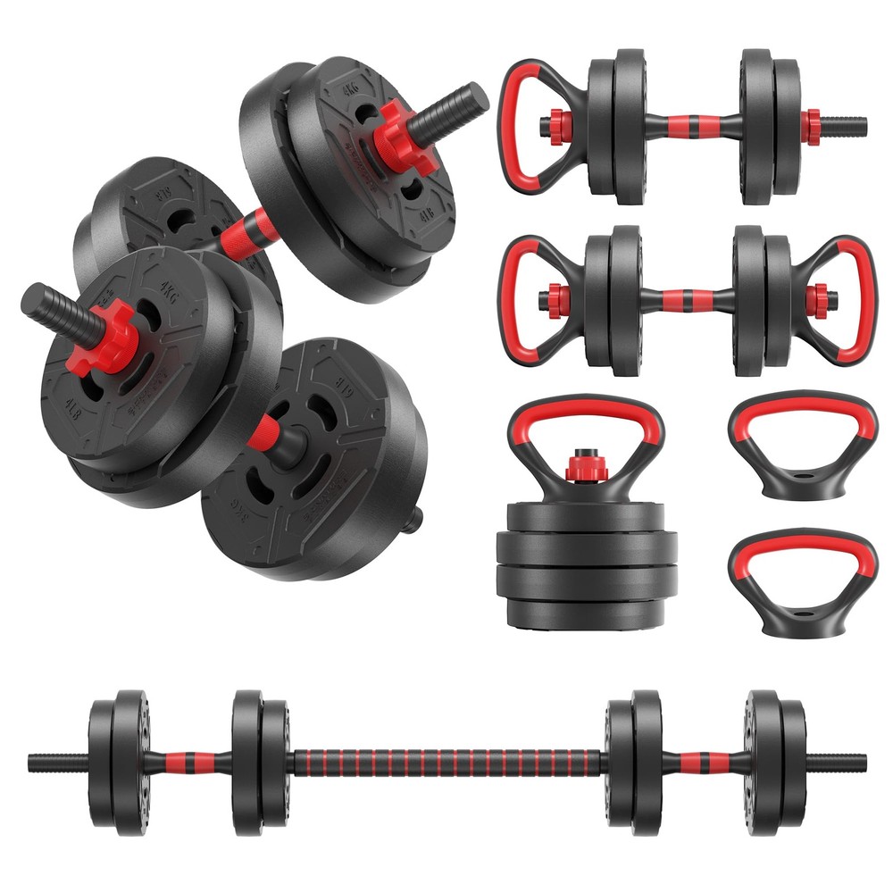 Fitvids Multi-Functional Changeable Dumbbell Adjustable Weights, 40LBS, 4 in 1